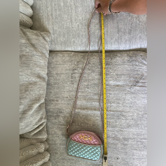 NWT Gucci Trapuntata Colorblock Metallic Leather quilted Mini Bag crossbody - Picture 15 of 16